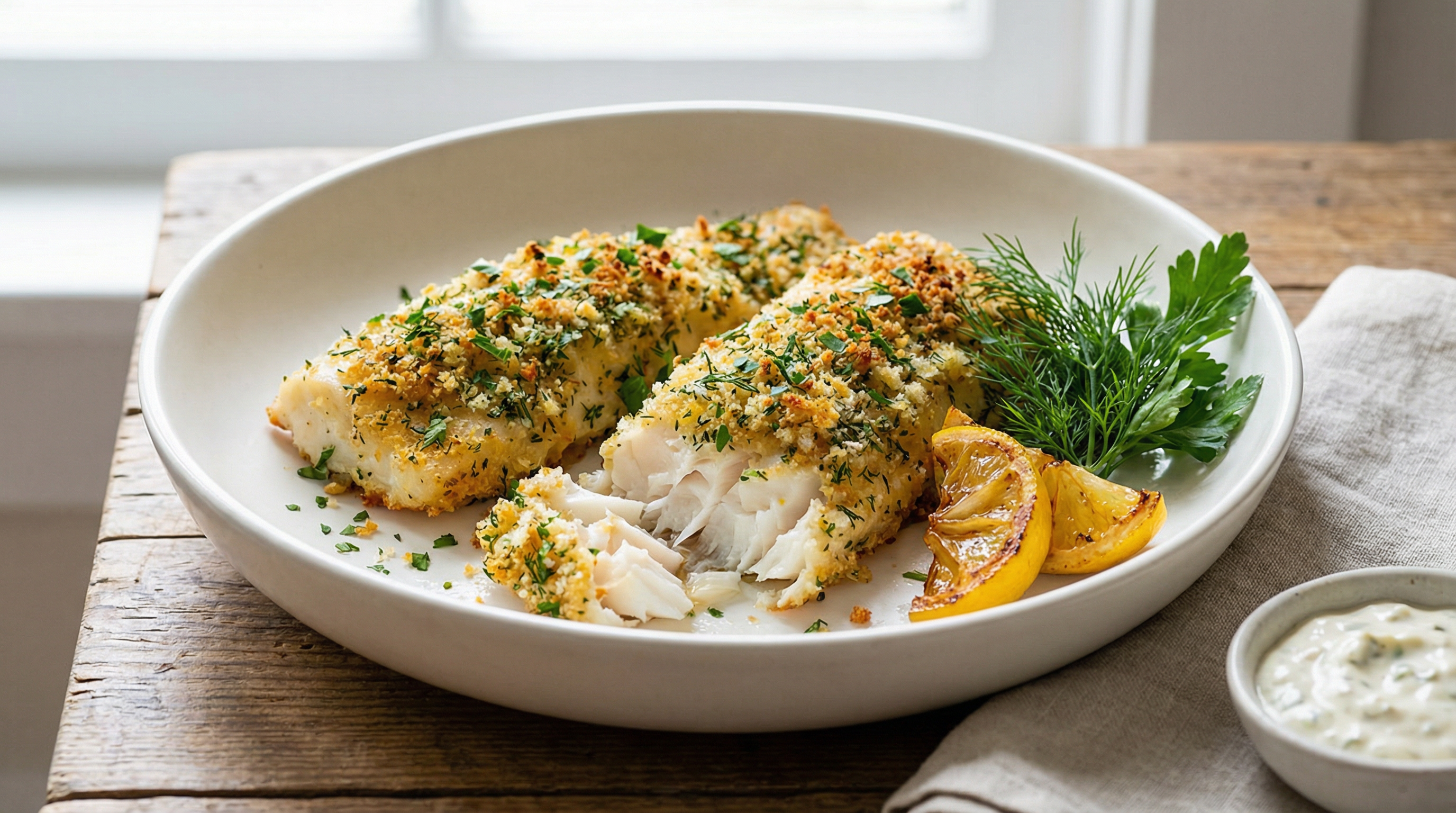Herb-Crusted Baked Cod