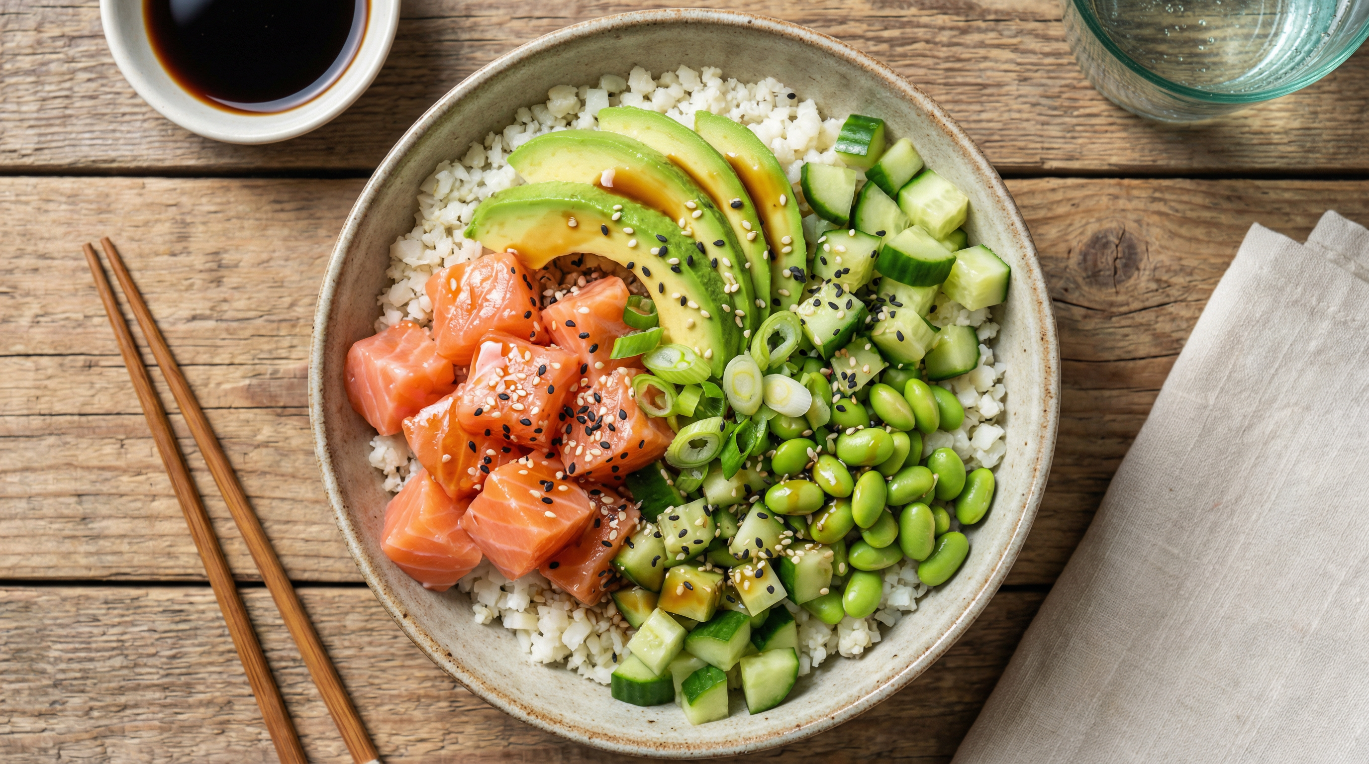 Salmon Avocado Poke Bowl